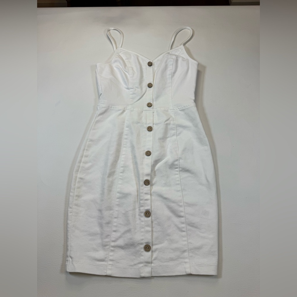 Blashe button down white pencil dress small sleeveless straps (bin GG54) - Picture 10 of 10